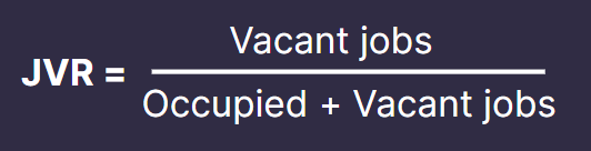 Job vacancy rate formula used by Eurostat (JVR definition)