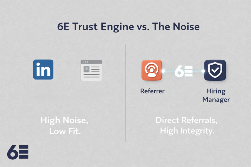 Referral engine diagram showing faster hiring to reduce cost of vacant senior roles